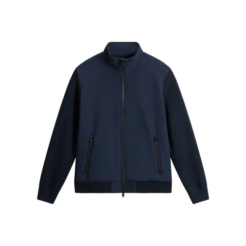 WOOLRICH SS24 Куртки и Пальто Мужской Морской Синий