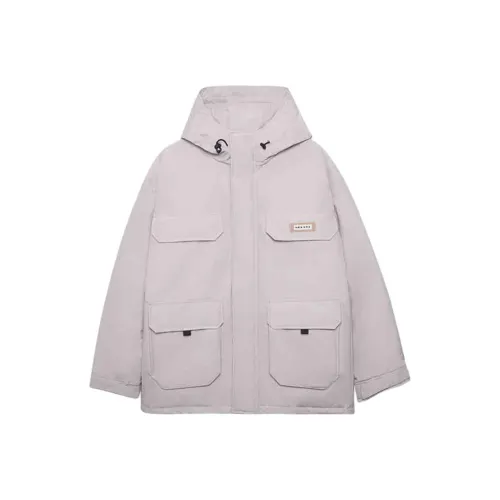 New Era FW24 Down Jacket Unisex Gray White New Era FW24 Пуховик Унисекс Серый Белый