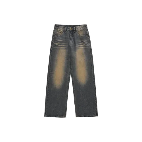 MT99 Винтажные синие унисекс джинсы