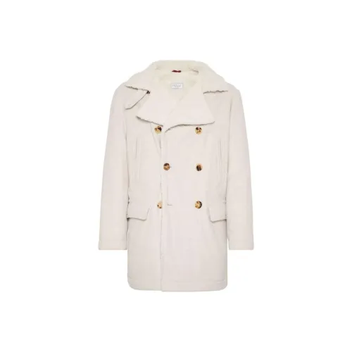 BRUNELLO CUCINELLI SS24 Кожаная куртка мужская светло-бежевый