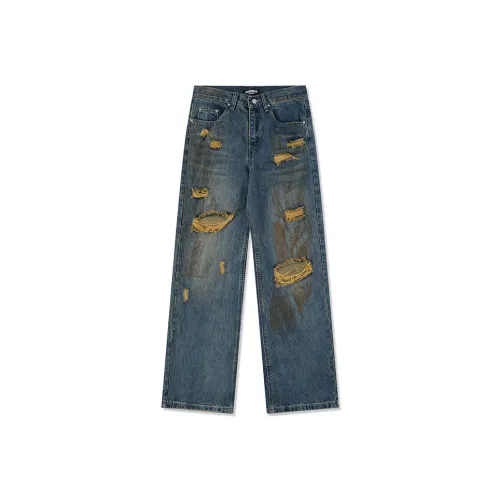 Pang Xiaochen Джинсы Мужские Ностальгический Желтый Грязь