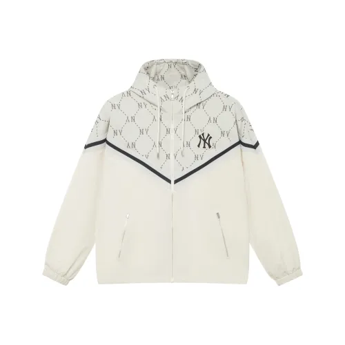 MLB MONOGRAM Коллекция New York Yankees 24FW Ветрозащитная куртка унисекс Темный крем