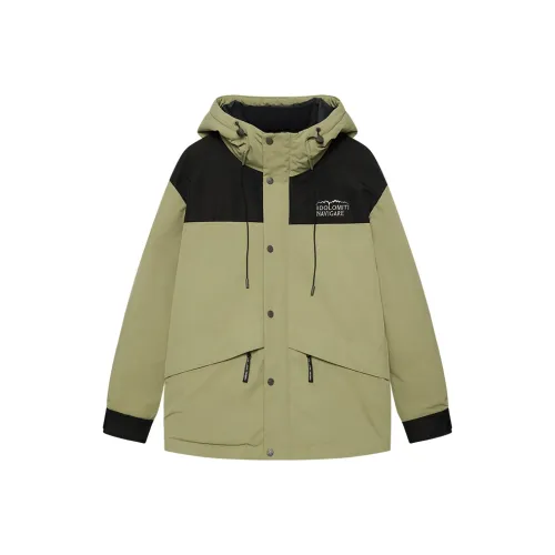 NAVIGARE Пуховик Унисекс Оливково-зеленый Кофе