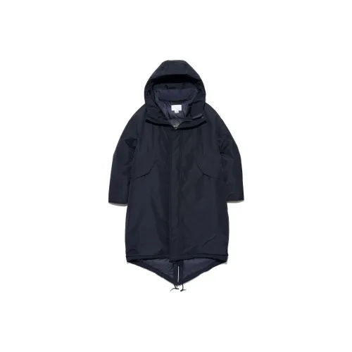 Nanamica FW24 Gore TEX LONG DOWN Пальто Пуховик Унисекс Морской синий