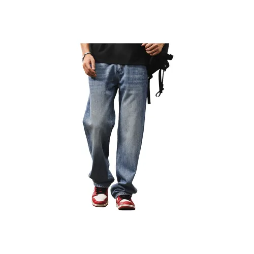 JIELEINUO Синий Мужской Джинсы