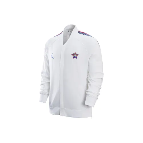 Джордан X NBA All Star Куртка Мужская Белый Солома Синий