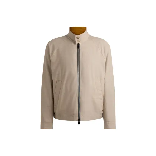 Hugo Boss Двусторонние Харрингтон Куртки и Пальто Мужские Светлый Бежевый