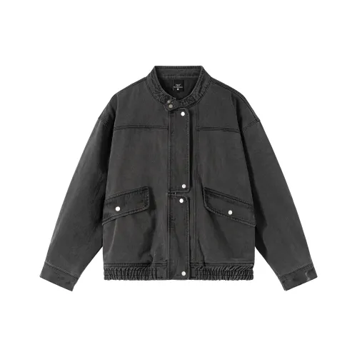 PILOTDRAGON P D 24FW Джинсовые куртки и пальто Унисекс Темно-серый