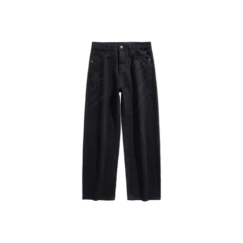 A3G4 Черные Унисекс Джинсы