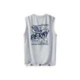 [UPF50+ Ледяной шелк Солнцезащитный] Светло-серый (Ma Синий Sea Приключение Логотип на груди _Ma Синий Sea Приключение Логотип на спине)