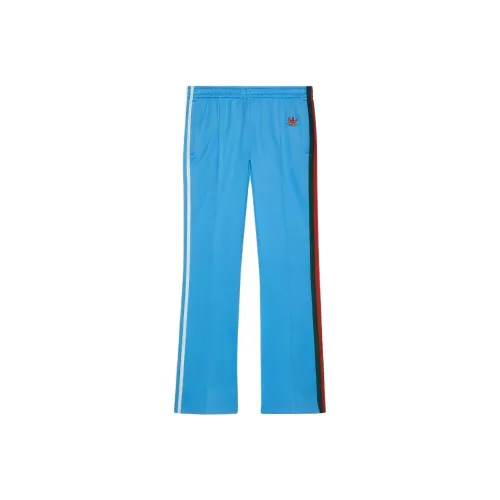 GUCCI X ADIDAS X GUCCI Co Брендированная Серия SS22 Вязаные Спортивные Штаны Мужские Светло-Синие