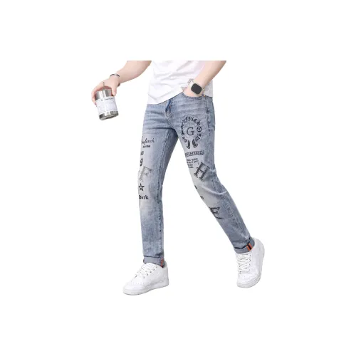 UOOHE Синие Унисекс Джинсы