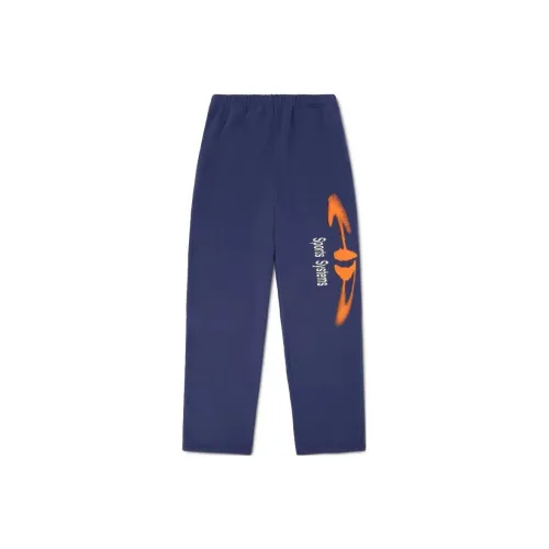 HERON PRESTON Blue Men's Knitted Training Pants HERON PRESTON Синий Мужские Вязаные Спортивные Штаны