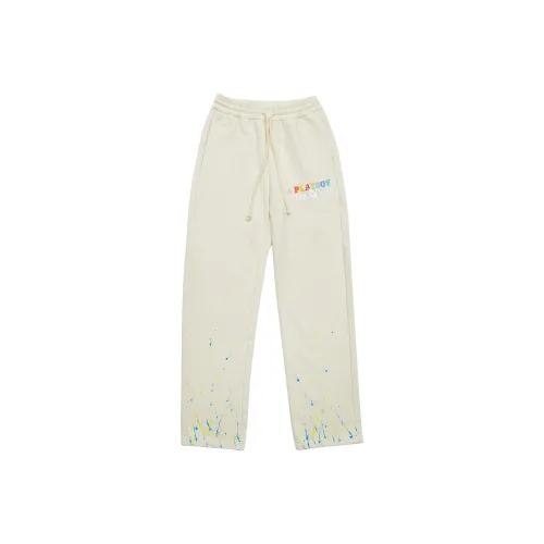 SSSAINT LOUIS SSSAINT LOUIS X Playboy Co Branded SERIES Белые Унисекс Вязаные Тренировочные брюки