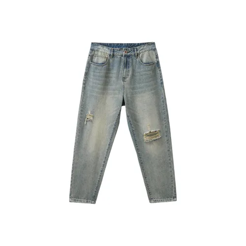 JUCY JUDY Джинсы Унисекс Грязь Желтый Светло-синий