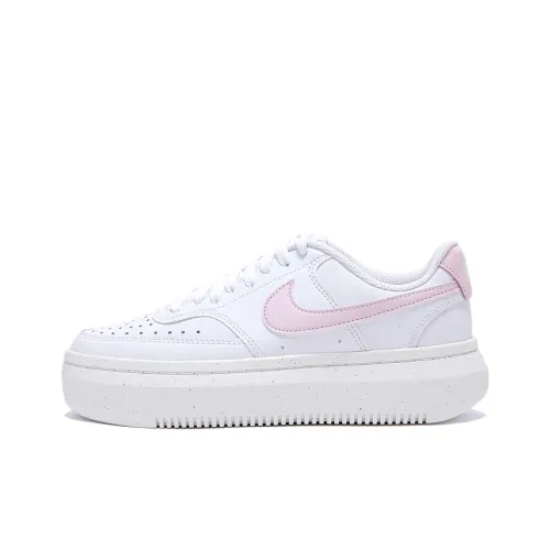 Nike Court Vision Alta Slip-Resistant Abrasion-Resistant Low Top Скейтборд Кроссовки Женские Белые Розовые