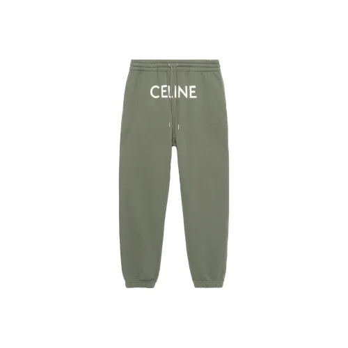 CELINE Вязаные спортивные брюки мужские зеленые