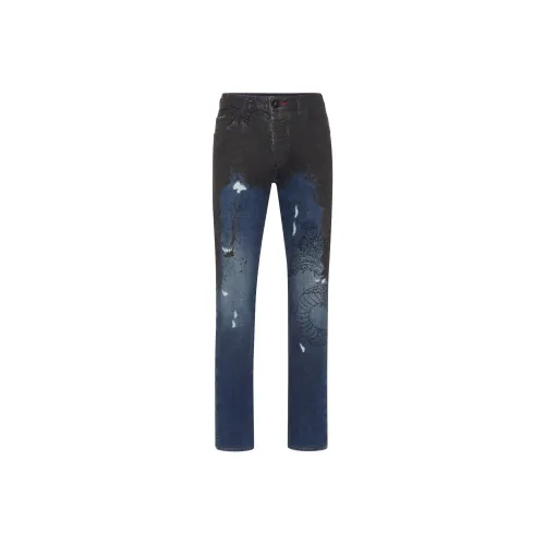 PHILIPP PLEIN Черные/Синие Мужские Джинсы