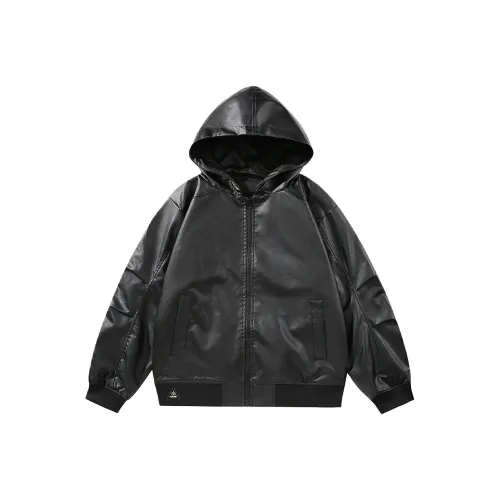 Звезда Gazer кожаная куртка унисекс черного цвета