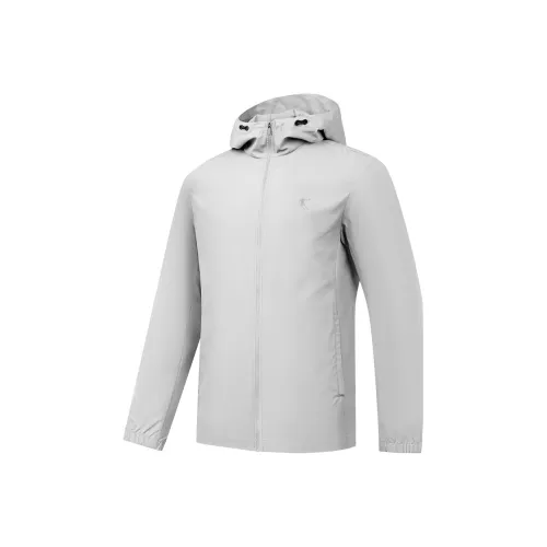 QIAODAN Тренчкот Мужской Светлый Лесной Мох Серый