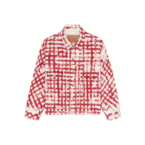 Denim Tears co-brand x Levi's SS24 Куртки Пальто Унисекс Красный