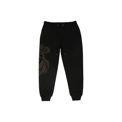 TCH Черная основа с золотым логотипом Унисекс Вязаные Тренировочные брюки