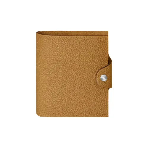 HERMES Ulysse Коровья кожа Путешествие Сумка для хранения Женская 4B Печенье Цвет печенья