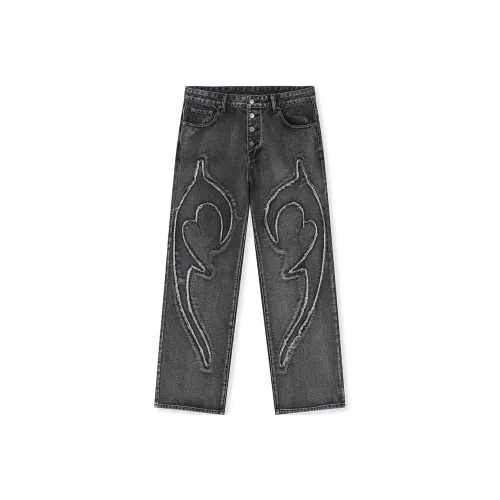 DICETINY Черно-серый цвет унисекс джинсы