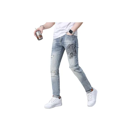 UOOHE Синие Унисекс Джинсы