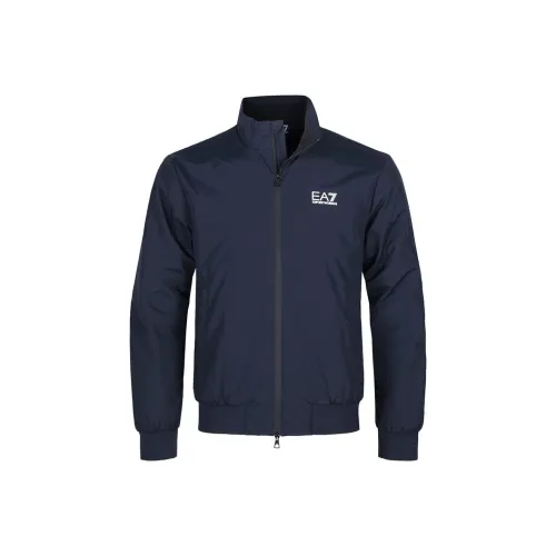 EMPORIO ARMANI EA7 FW24 Хлопковый пуховик Мужской Ночной синий
