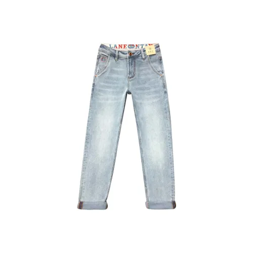 GUSHILANG Джинсы Мужские Светло-Синие