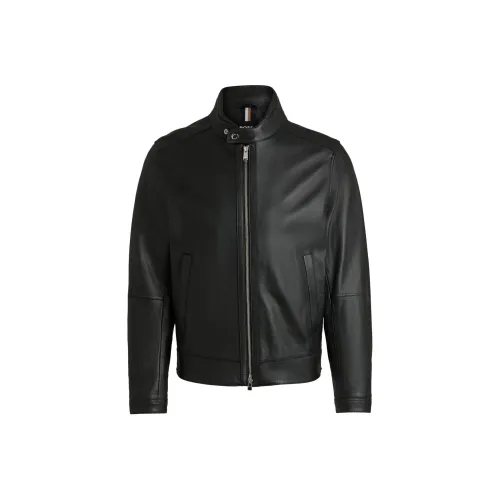 Hugo Boss FW24 Кожа Куртка Мужская Черная