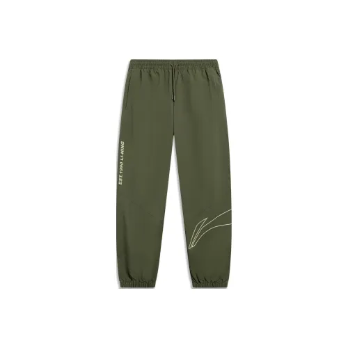 LINING Вязаные тренировочные брюки мужские темно-оливково-зеленый