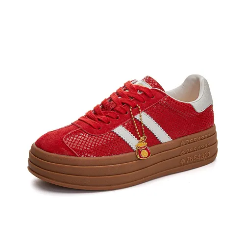 Кроссовки для скейтбординга Zdwo Low Top Red Women's