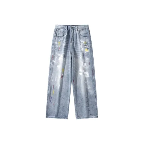 YINLEI Светло-синие мужские джинсы