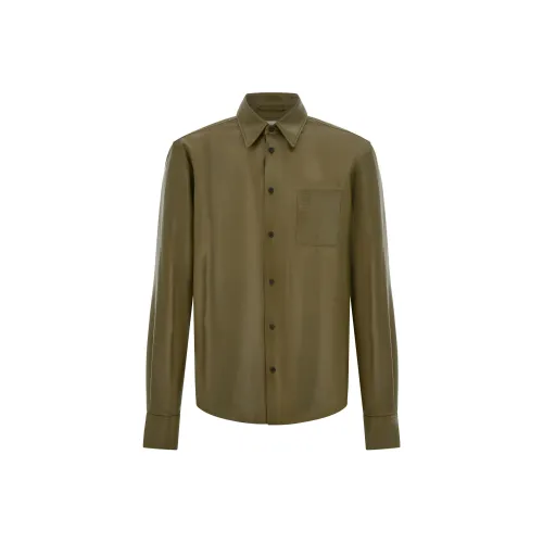 Ferragamo SS24 Кожаная Куртка Мужская Оливково-Зеленая