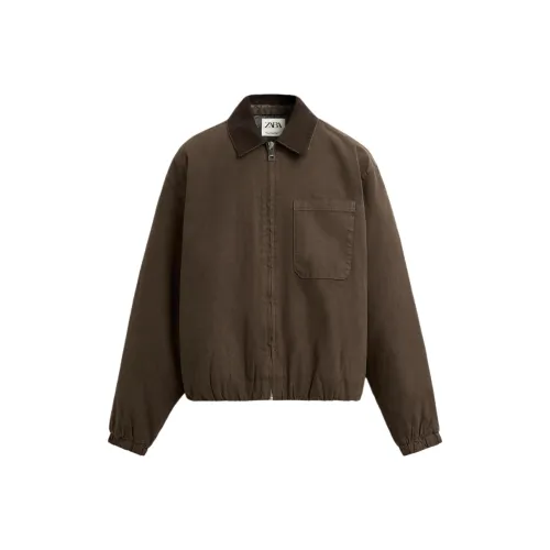 ZARA Куртки и Пальто Мужской Коричневый