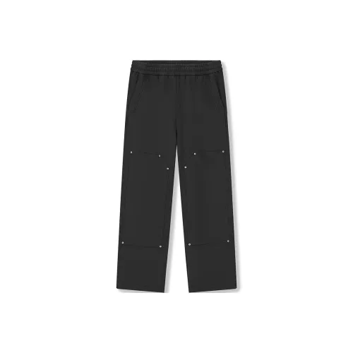 Безшовный крой, черные унисекс брюки карго