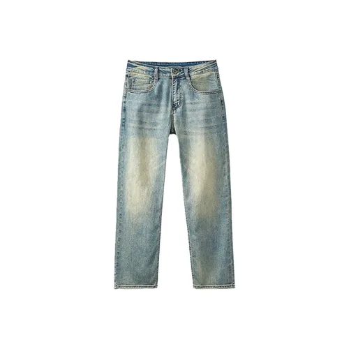 LUJIEBANG Джинсы Мужские Светло-Синие