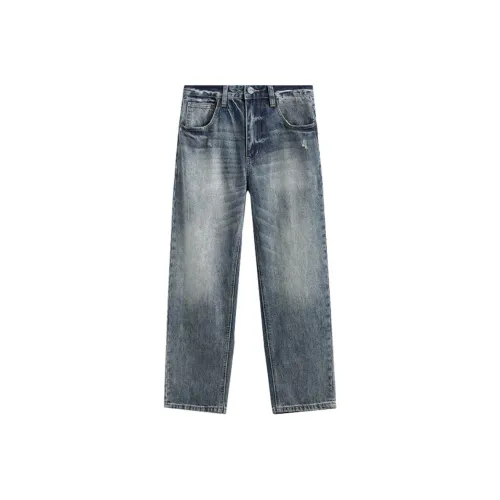 JFU Ash Blue Men's Jeans JFU Пепельный Синий Мужские Джинсы