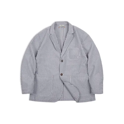 MADEN Куртки и Пальто Мужские Серый Белый Полосы