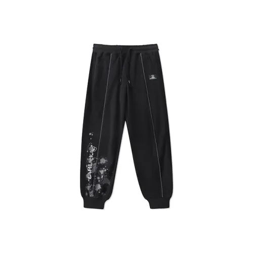 LAMLICKA Черные Унисекс Вязаные Тренировочные Брюки