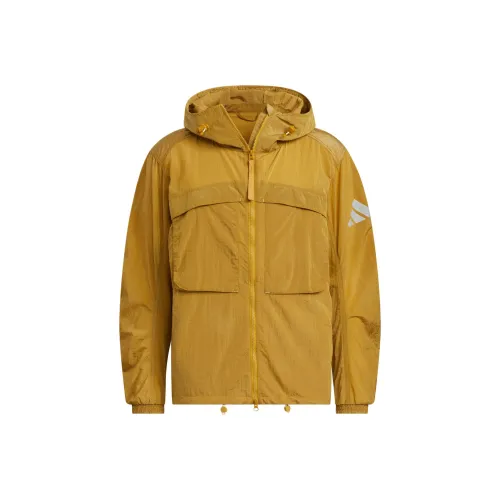 Adidas CITY ESCAPE Блестящий KWRINKLE RIPSTOP Куртка Мужская Мягкая Бронза