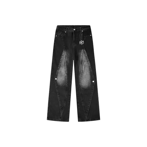 VOLCHOK Джинсы Унисекс Выстиранный Черный