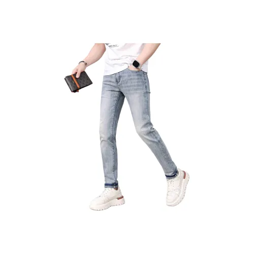 UOOHE Джинсы Унисекс Винтаж Синий