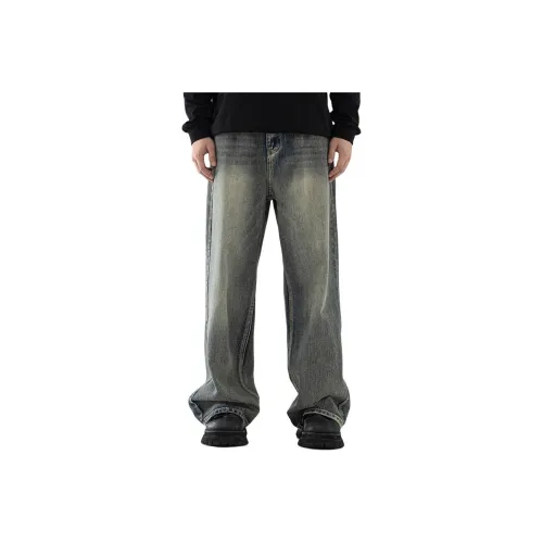 MASHAO Джинсы Мужские Винтажные Синие