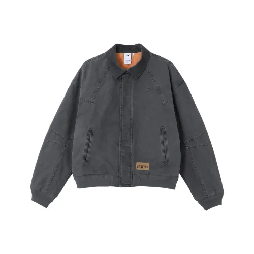 PUMA Ретро REVERIE Стеганый хлопковый пуховик Унисекс Темно-серый