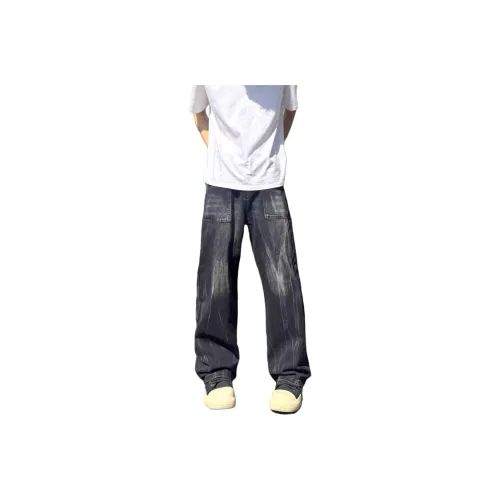 UOOHE Черные унисекс джинсы