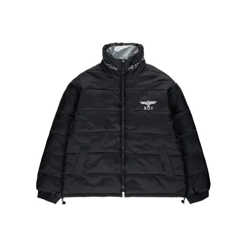 Boy London Хлопковый пуховик унисекс черный серебристый