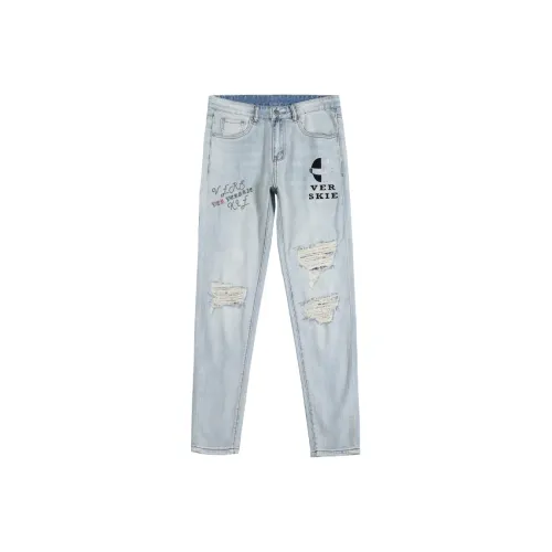 UOOHE Синие Унисекс Джинсы